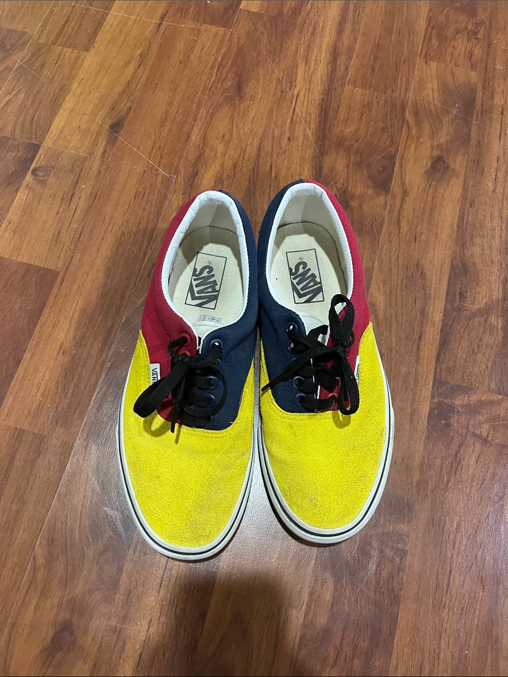 Vans Colorblock Lace-Up Sneakers - Yellow Navy Red